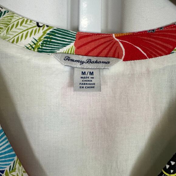 Tommy Bahama Shift Dress Tropical Toucan Linen Blend Sleeveless‎ Vacation Resort - Picture 2 of 9